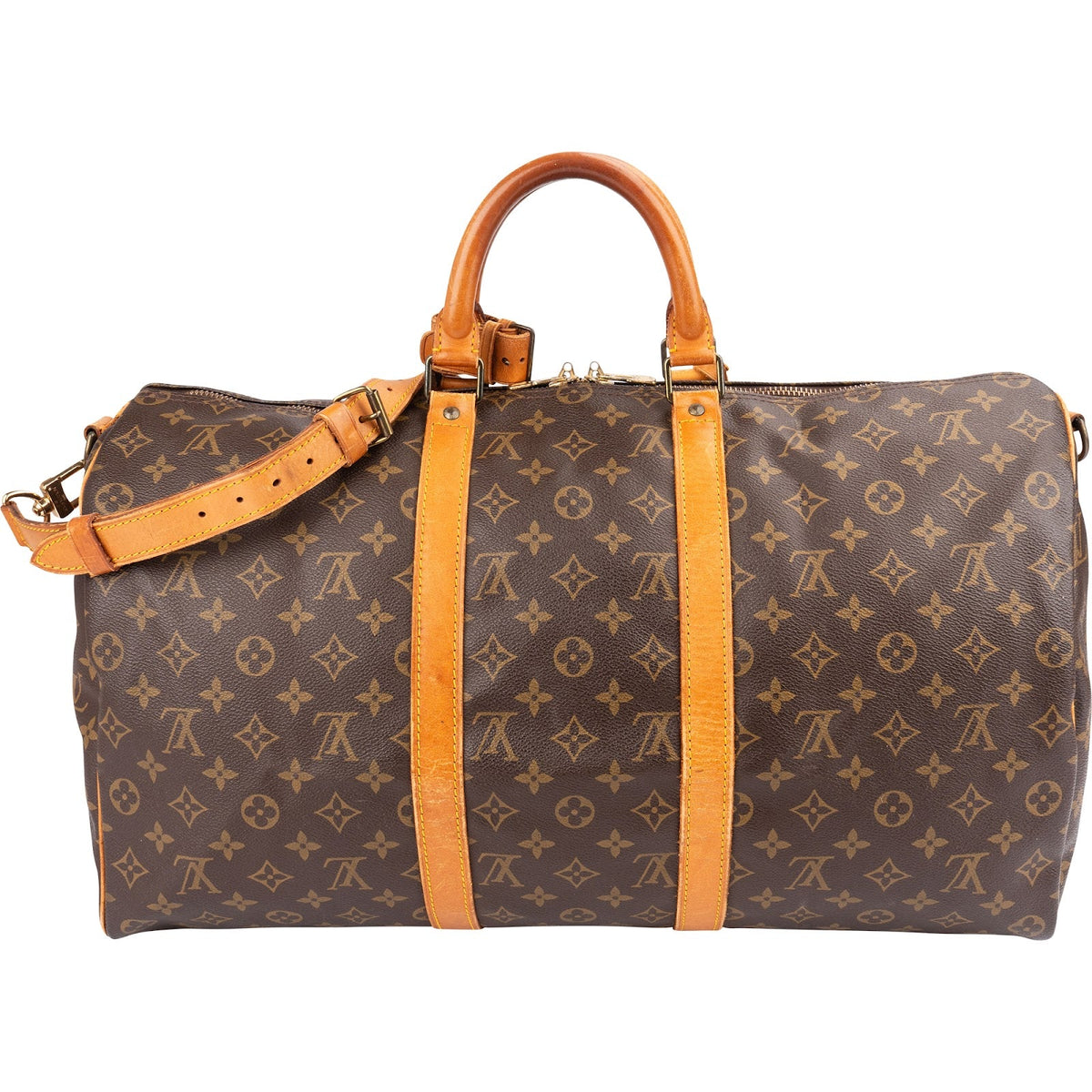 Borsa da viaggio Louis Vuitton Keepall 50 Bandoulière in tela Monogram