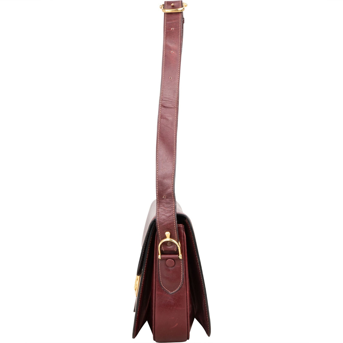 Sac à épaule Celine Bordeaux Bocalf Flap Triomphe