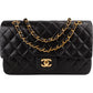 Chanel 24K Gold Medium Double Flap aus Lammleder (dunkelbraun) – Vorderansicht