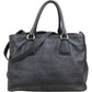Prada Black Vitello Daino Leather Tote Handbag