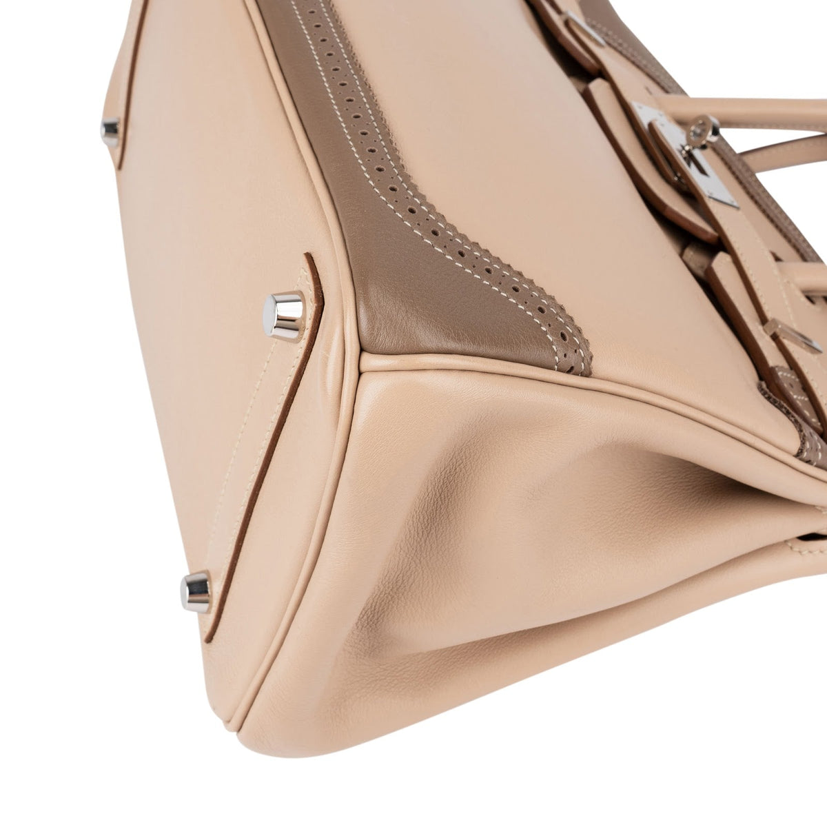 Hermès Swift Birkin 30 handtas in Blanc & Gris Perle met palladium hardware