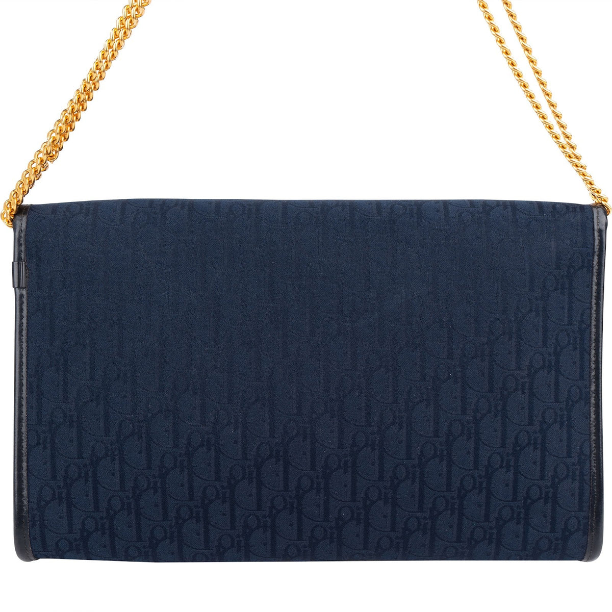 Christian Dior blauwe Oblique monogram schoudertas met enkele envelopflap
