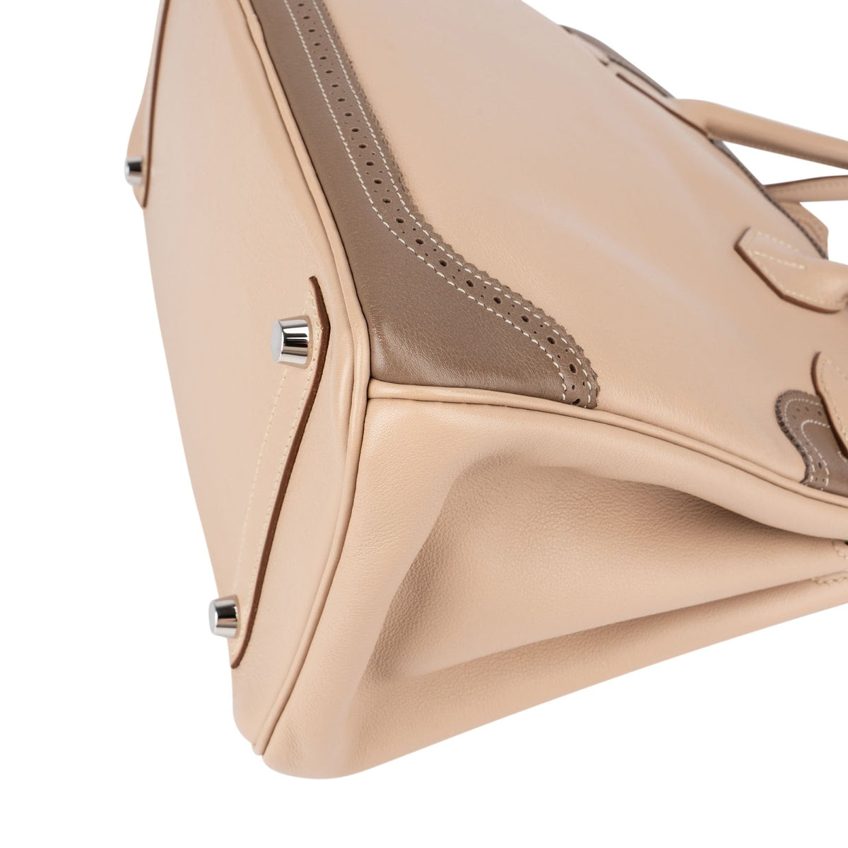 Hermès Swift Birkin 30 handtas in Blanc & Gris Perle met palladium hardware