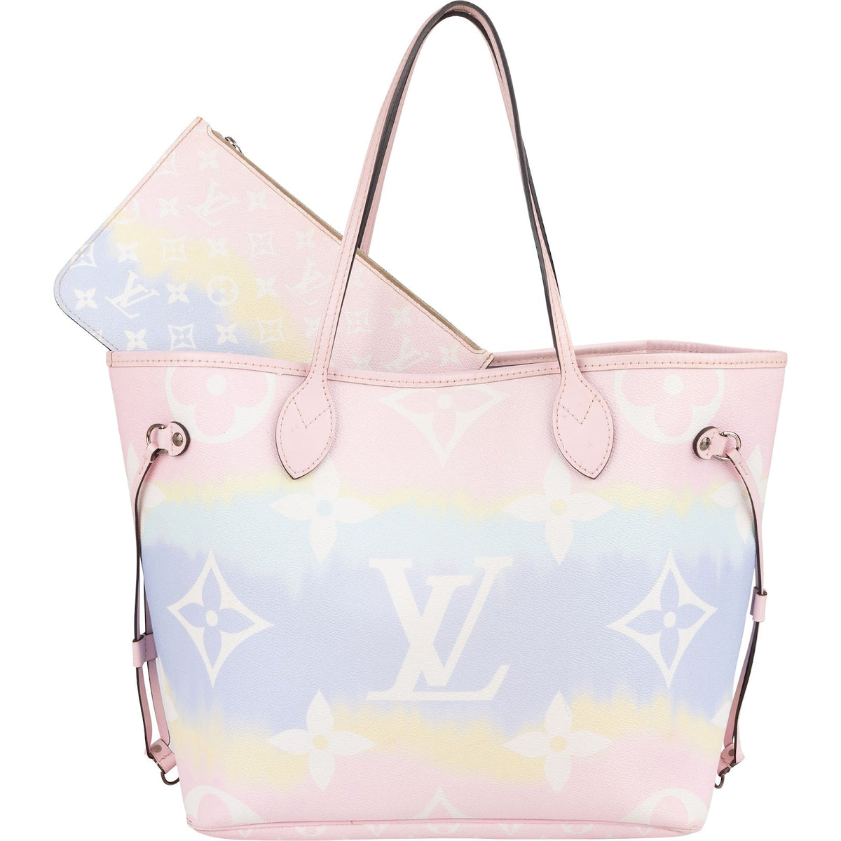 Louis Vuitton Giant Escale Rainbow Neverfull MM aus beschichtetem Canvas und Leder – Vorderansicht