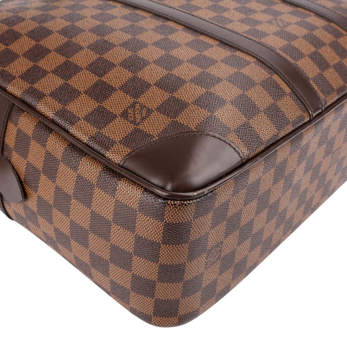 Sac à main Louis Vuitton Porte-Documents Voyage en toile Damier Ébène