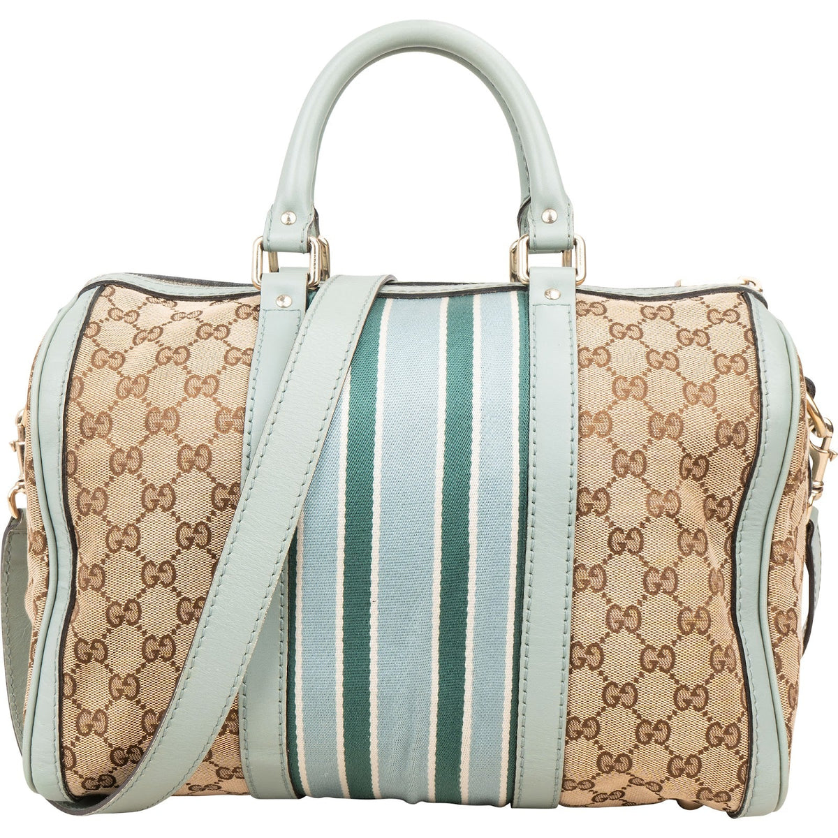 Gucci Monogram GG Canvas Vintage Web Boston Handtasche, Bild 4 von 11