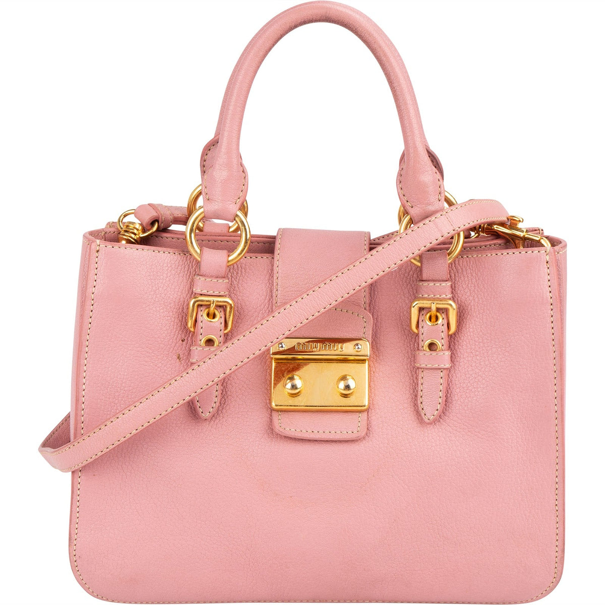 Miu Miu Madras leren handtas met hengsel