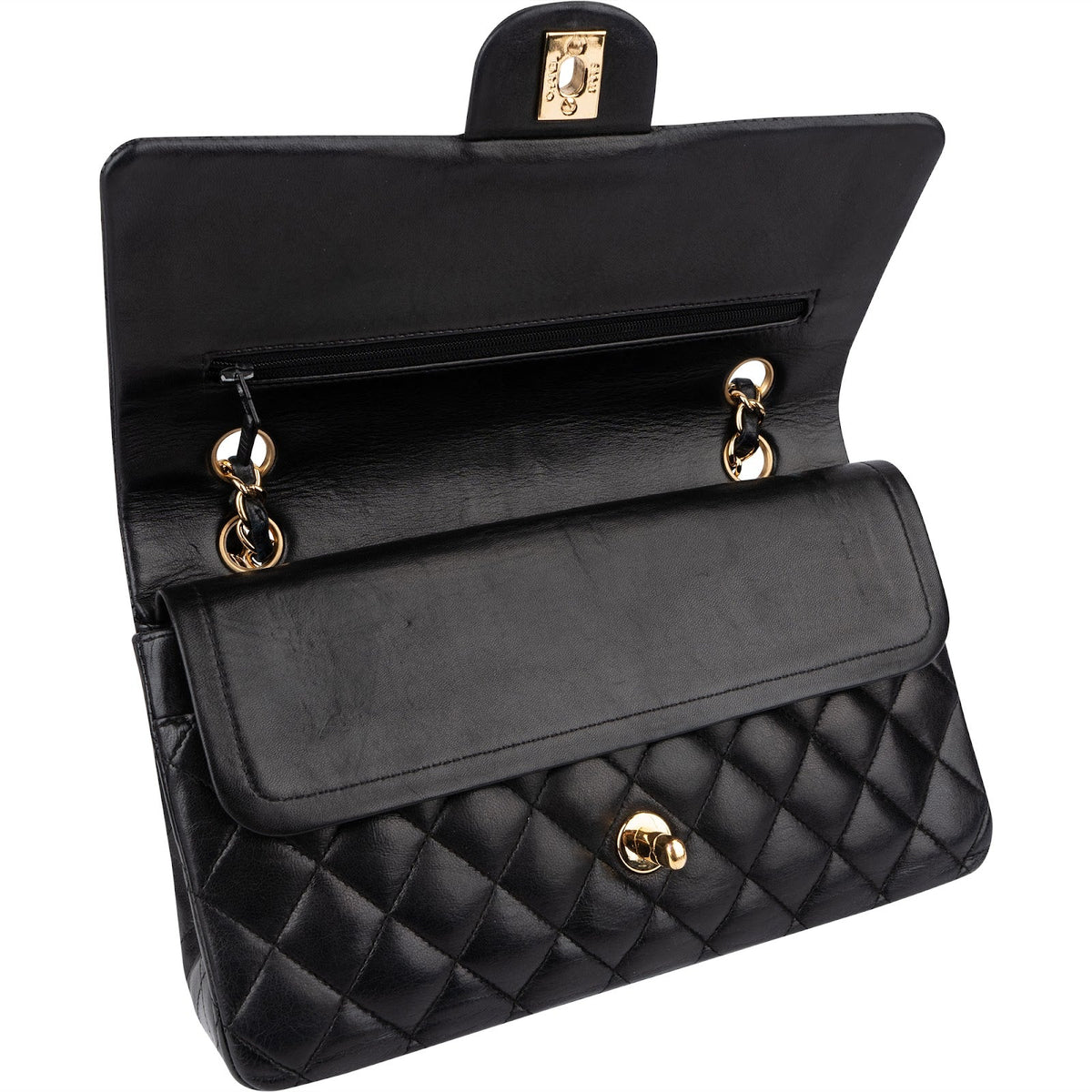 Chanel Lammleder CC Medium Double Flap Schultertasche, Bild 12 von 15