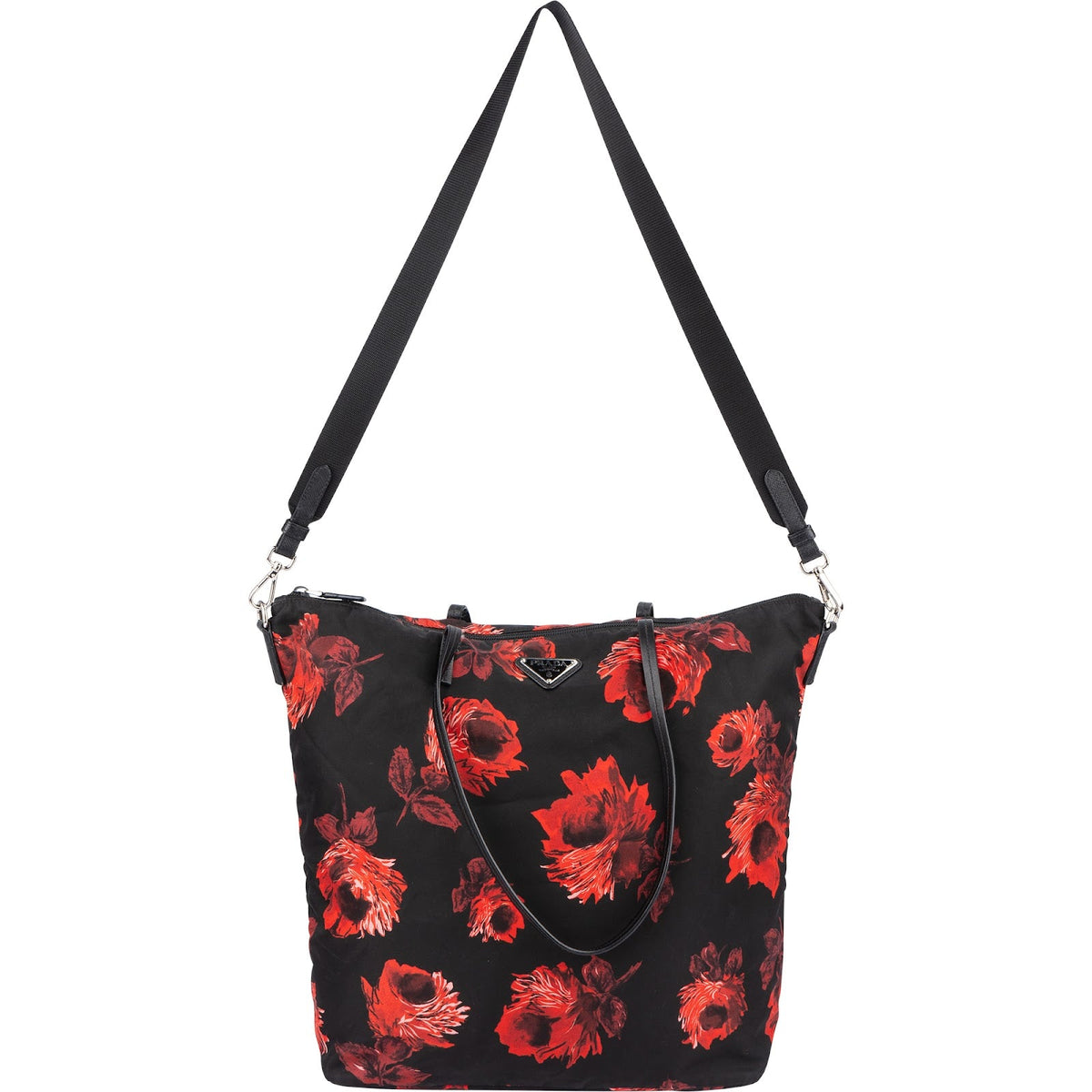 Prada Tessuto Stampato Rose Monogram Tote, Bild 9 von 11
