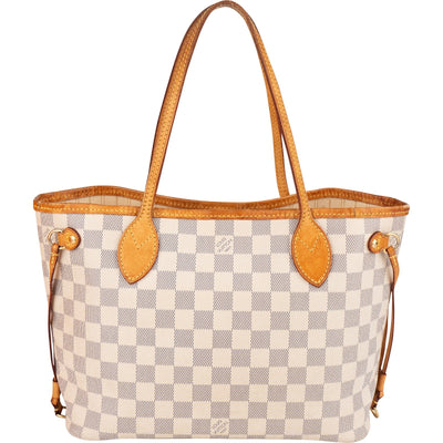 Louis Vuitton Monogram Damier Azur Canvas Neverfull PM Shoulder Bag