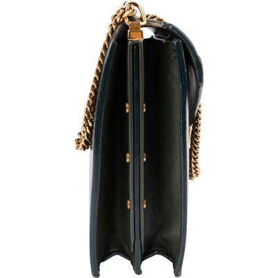 Saint Laurent Green Leather Envelope Medium Crossbody Bag