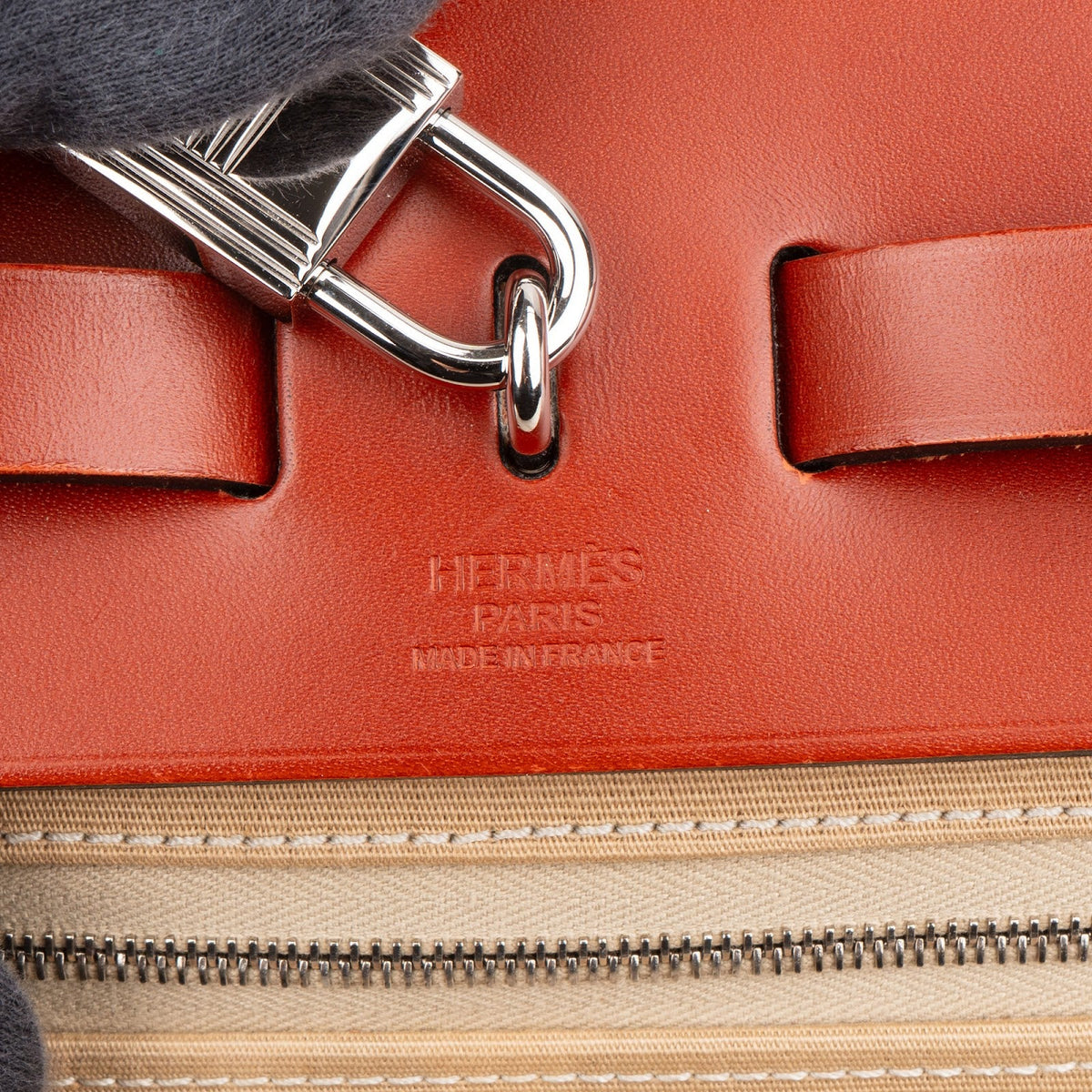 Borsa a mano con tracolla Hermès Classic Herbag 31 Zip in cotone