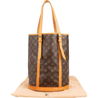 Borsa a spalla Louis Vuitton Bucket GM in tela Monogram
