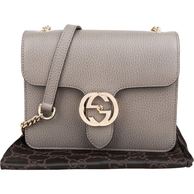 Gucci generfde lederen Interlocking GG Small crossbody tas