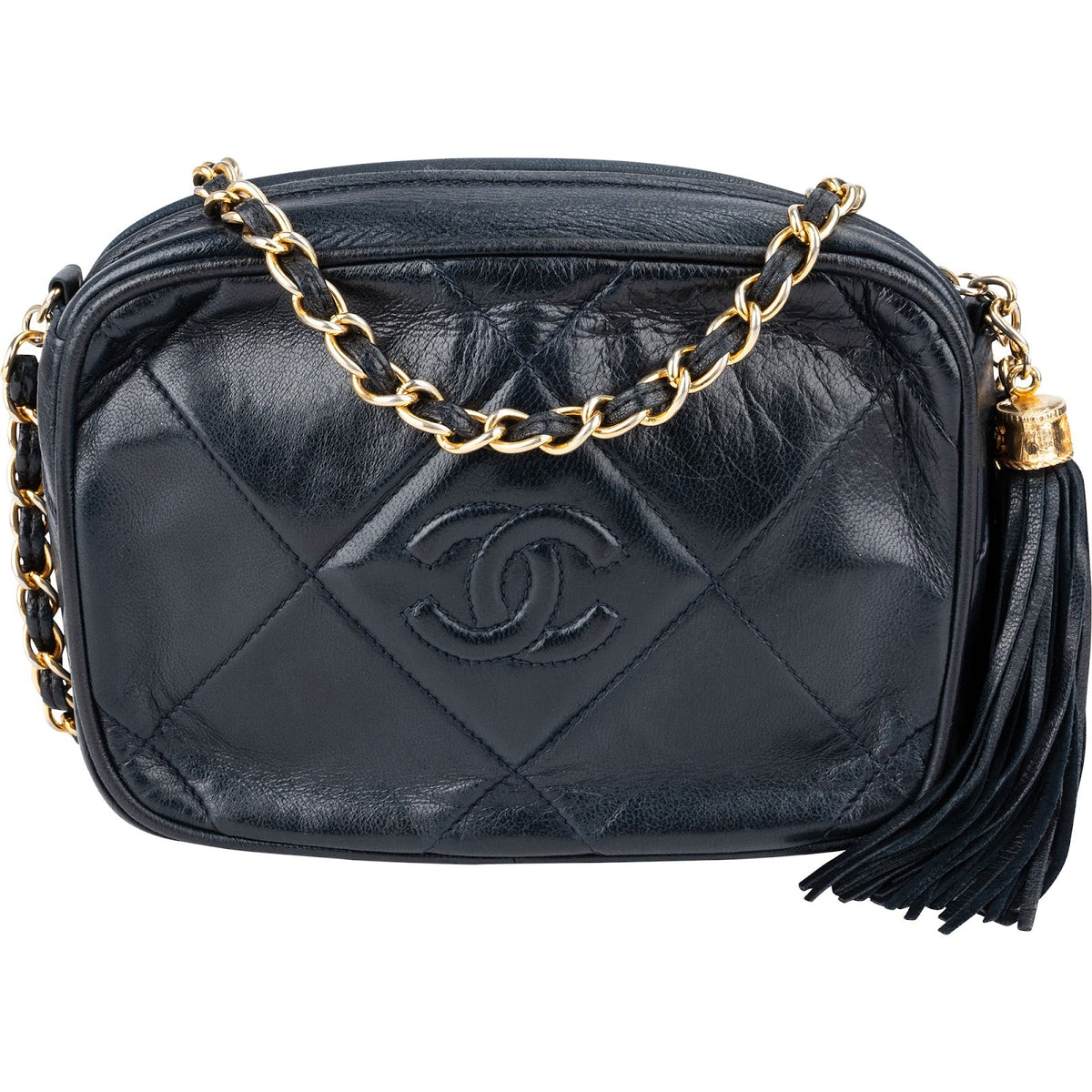 Chanel Tassel Camera aus Leder – Vorderansicht