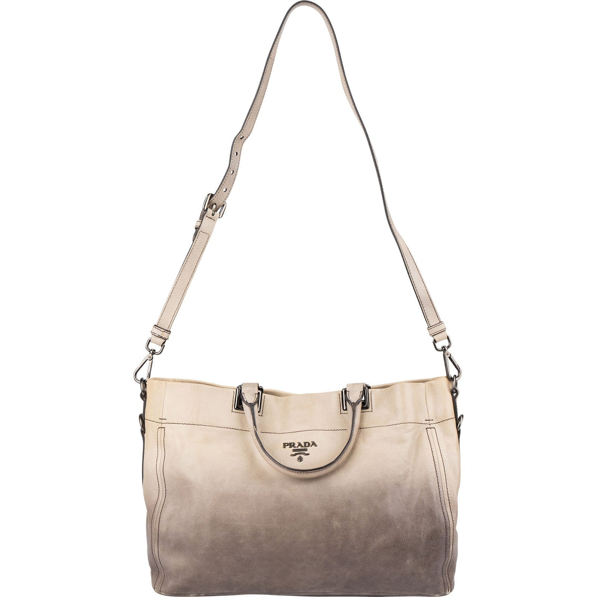Prada Sfumato Tote aus Vitello-Antik-Leder – Ansicht 8