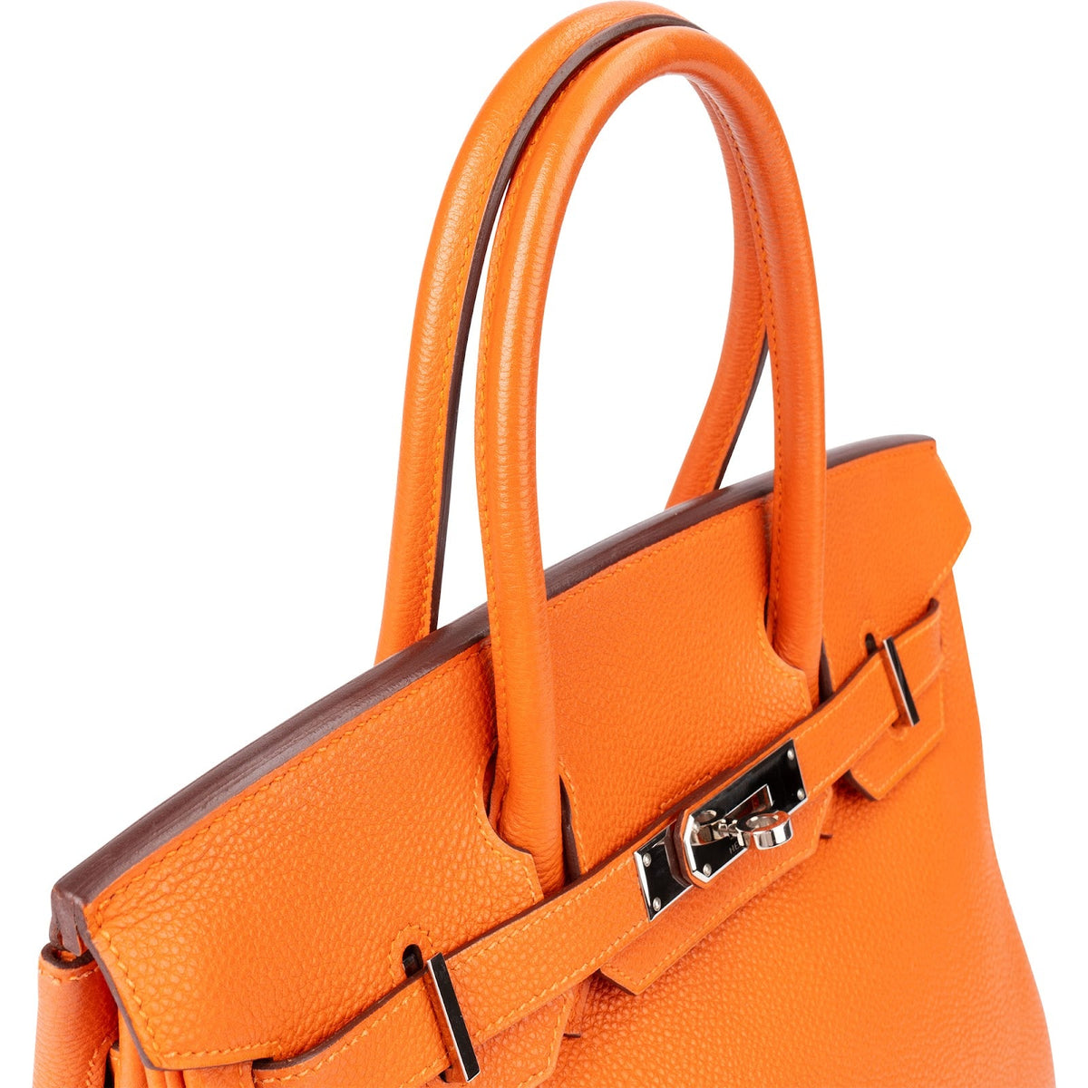 Hermès Orange H Taurillon Clemence Leather Palladium Birkin 30 Handbag