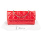 Sac bandoulière Wallet On Chain Christian Dior en cuir verni motif Cannage