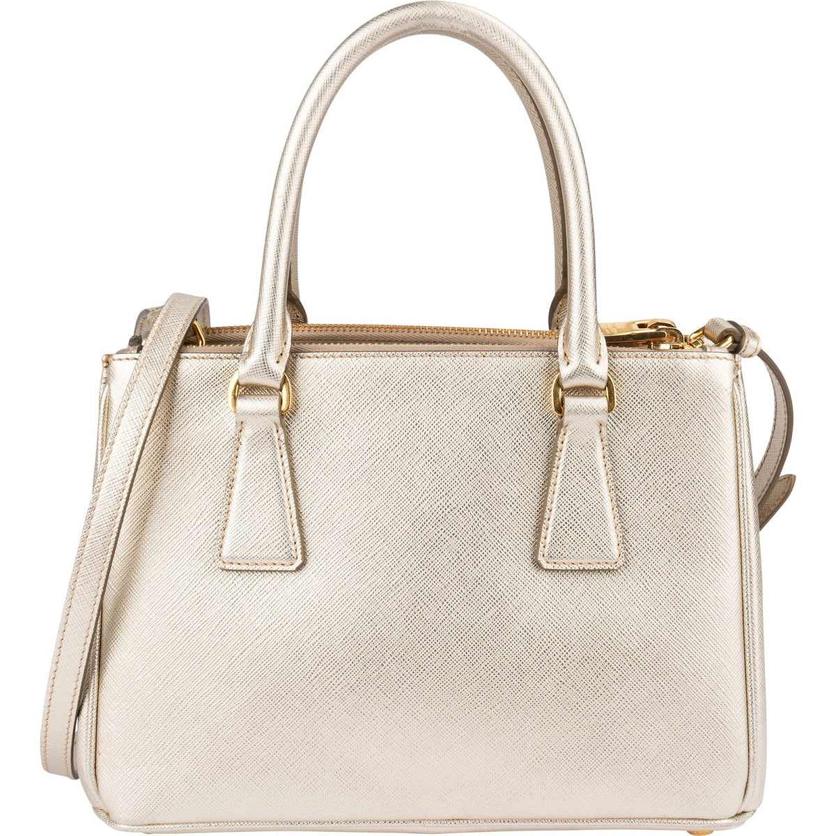 Borsa a mano piccola Galleria in pelle Saffiano metallizzata Prada