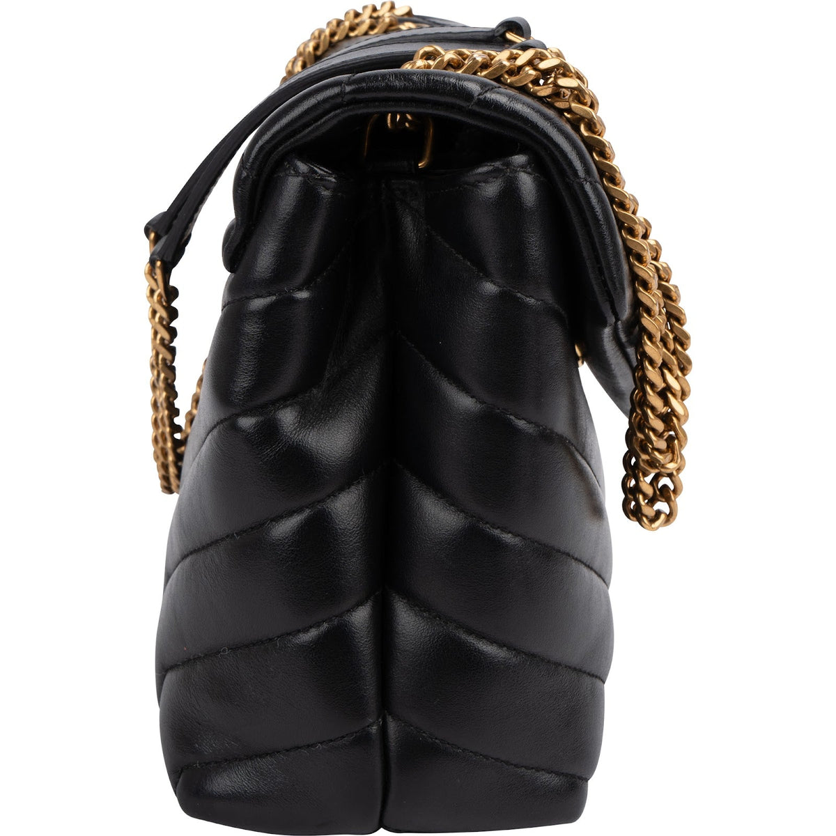 Saint Laurent Loulou Medium aus gestepptem Lammleder – Ansicht 2
