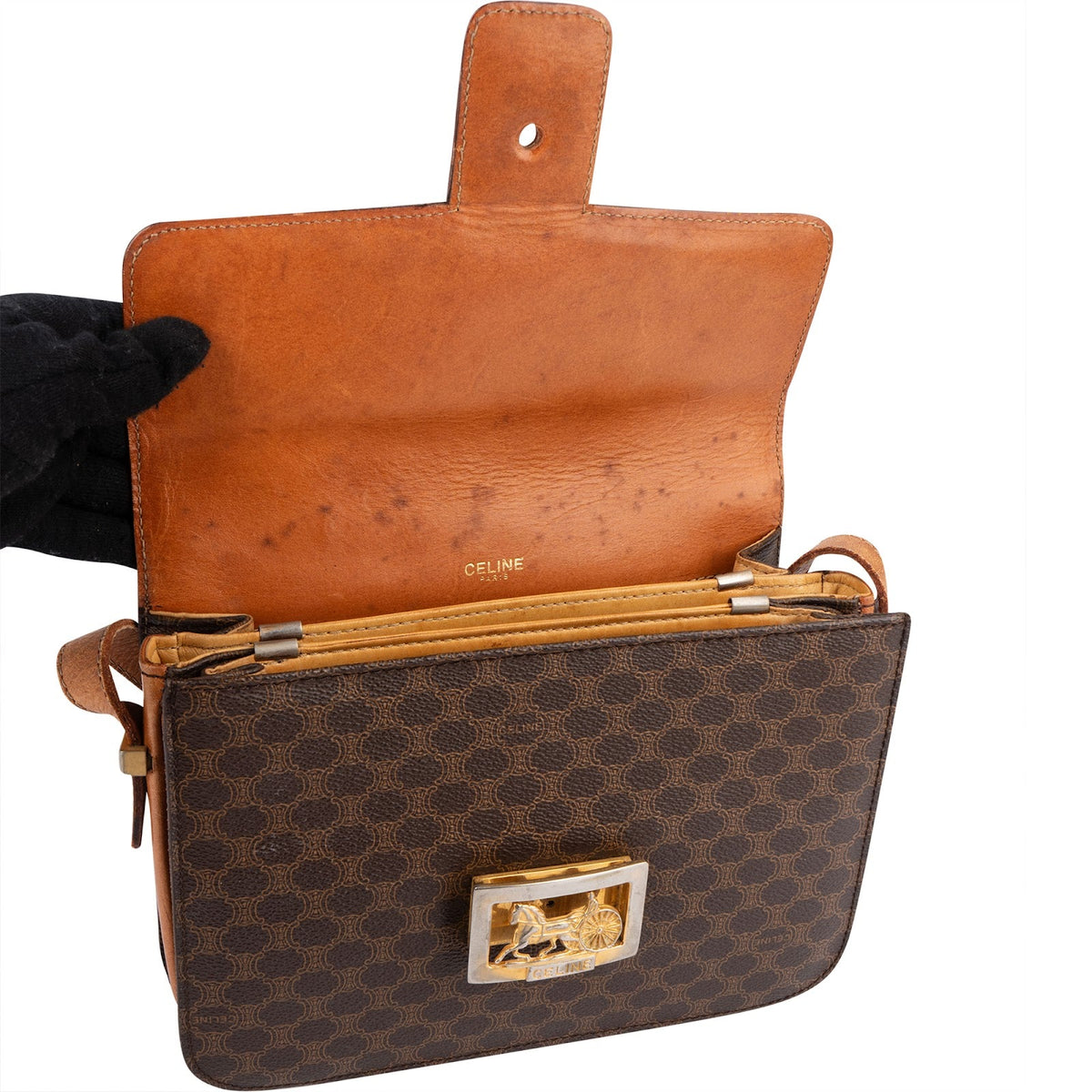 Sac bandoulière Triomphe en toile Macadam de Celine