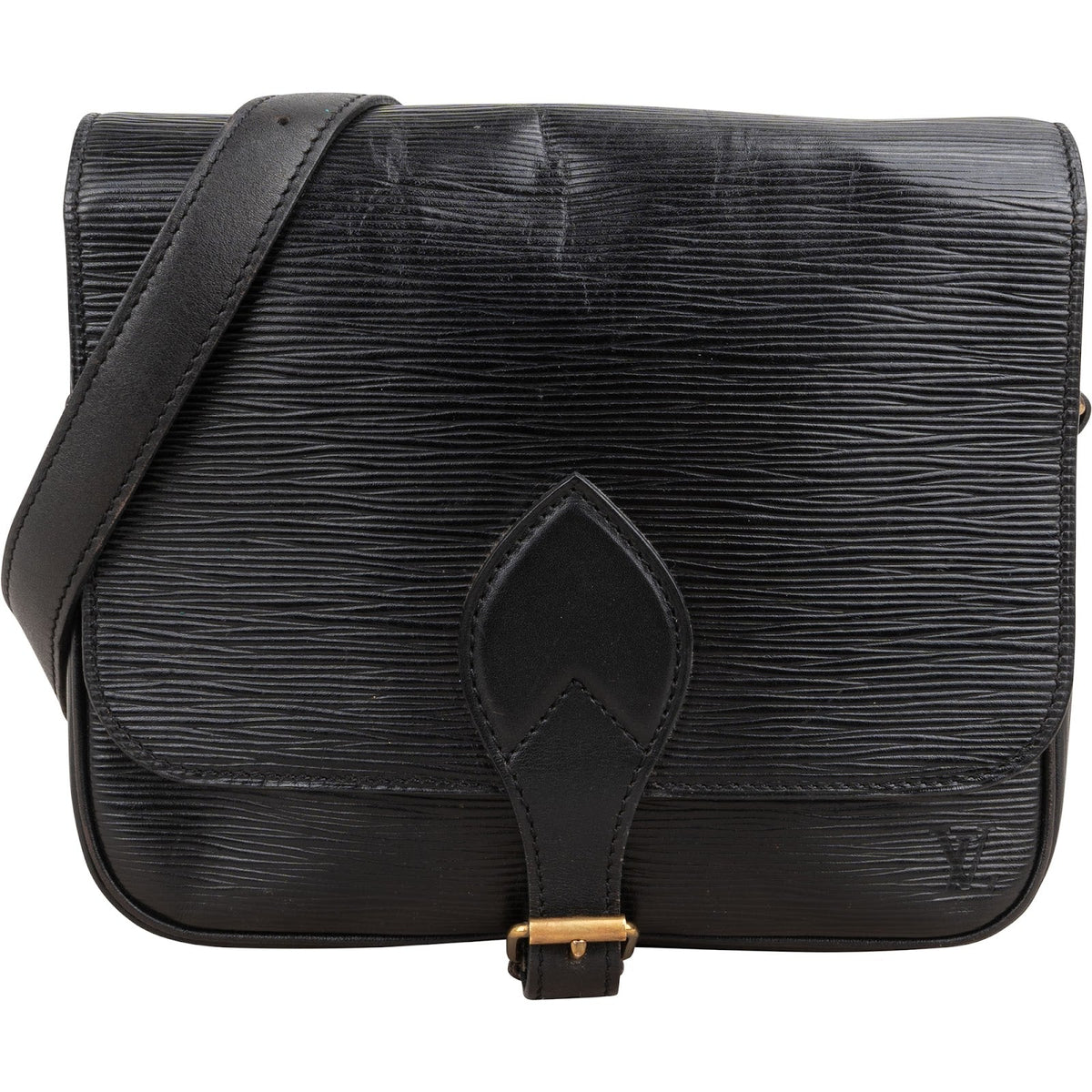 Louis Vuitton Cartouchiere MM aus schwarzem Epi-Leder – Vorderansicht