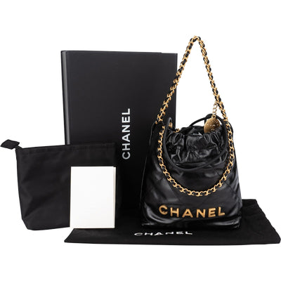 Chanel 22 Small Drawstring Handbag in Stitched Lambskin