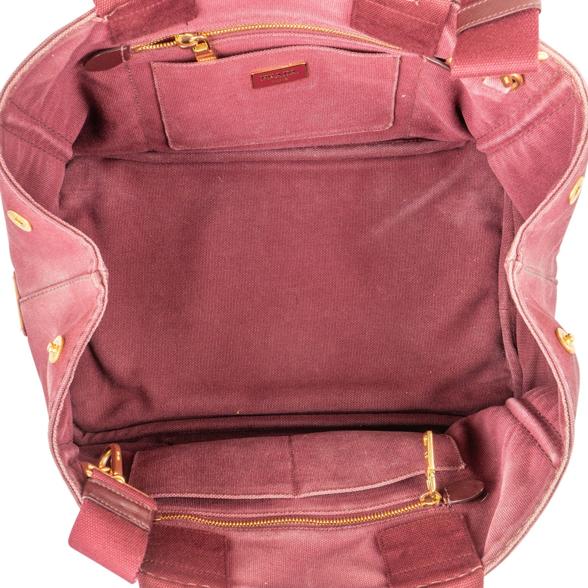 Prada Bordeaux Canvas Canapa Tote, Bild 9 von 11