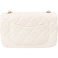 Sac bandoulière Chanel Mini Rectangular à rabat simple en cuir d'agneau matelassé avec perles