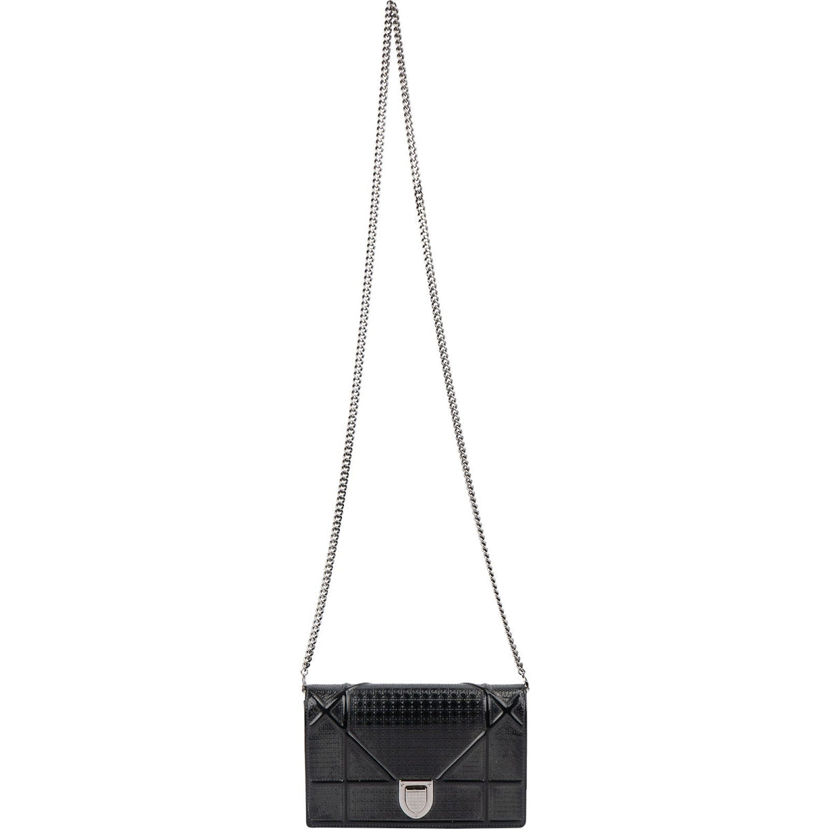 Dior Diorama Wallet on Chain aus Micro-Cannage-Lackleder – Ansicht 7