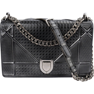 Christian Dior Embossed Cannage Diorama Flap Crossbody Bag