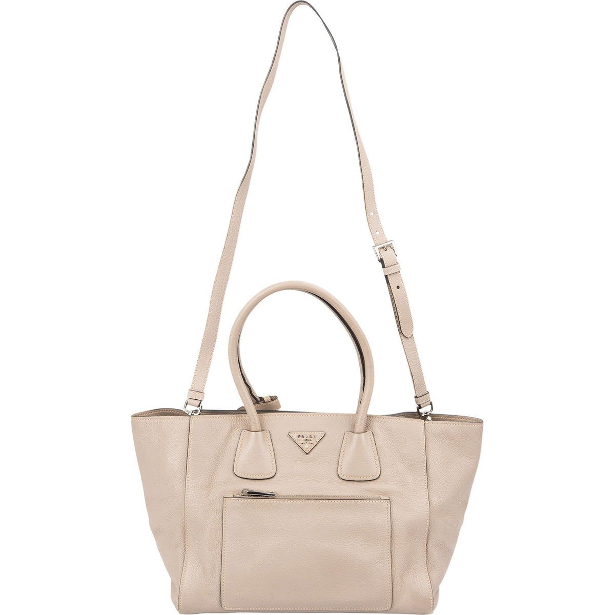 Prada Luggage Tote aus Vitello-Daino-Leder – Ansicht 6