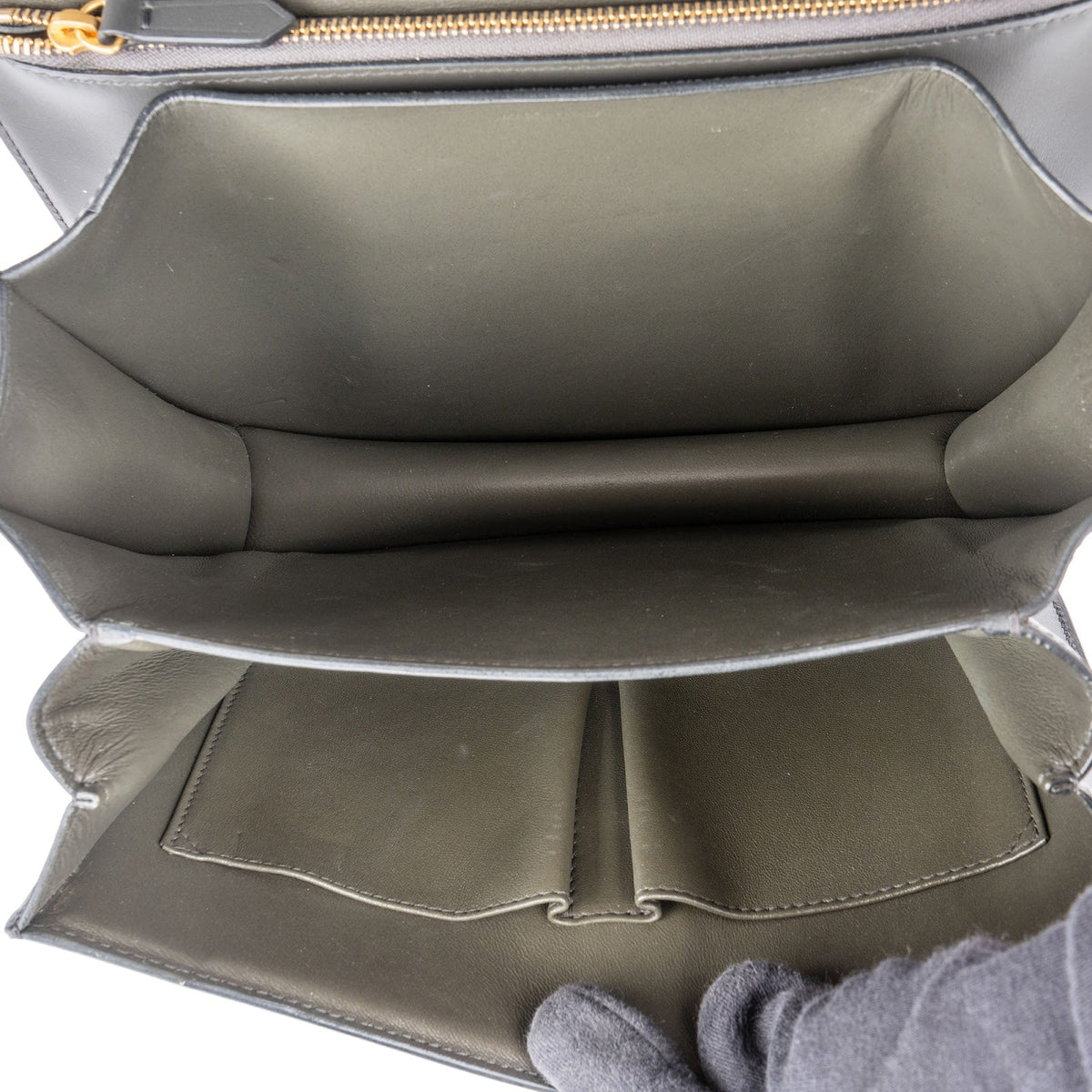 Celine Grey Calfskin Medium Classic Box Crossbody Bag