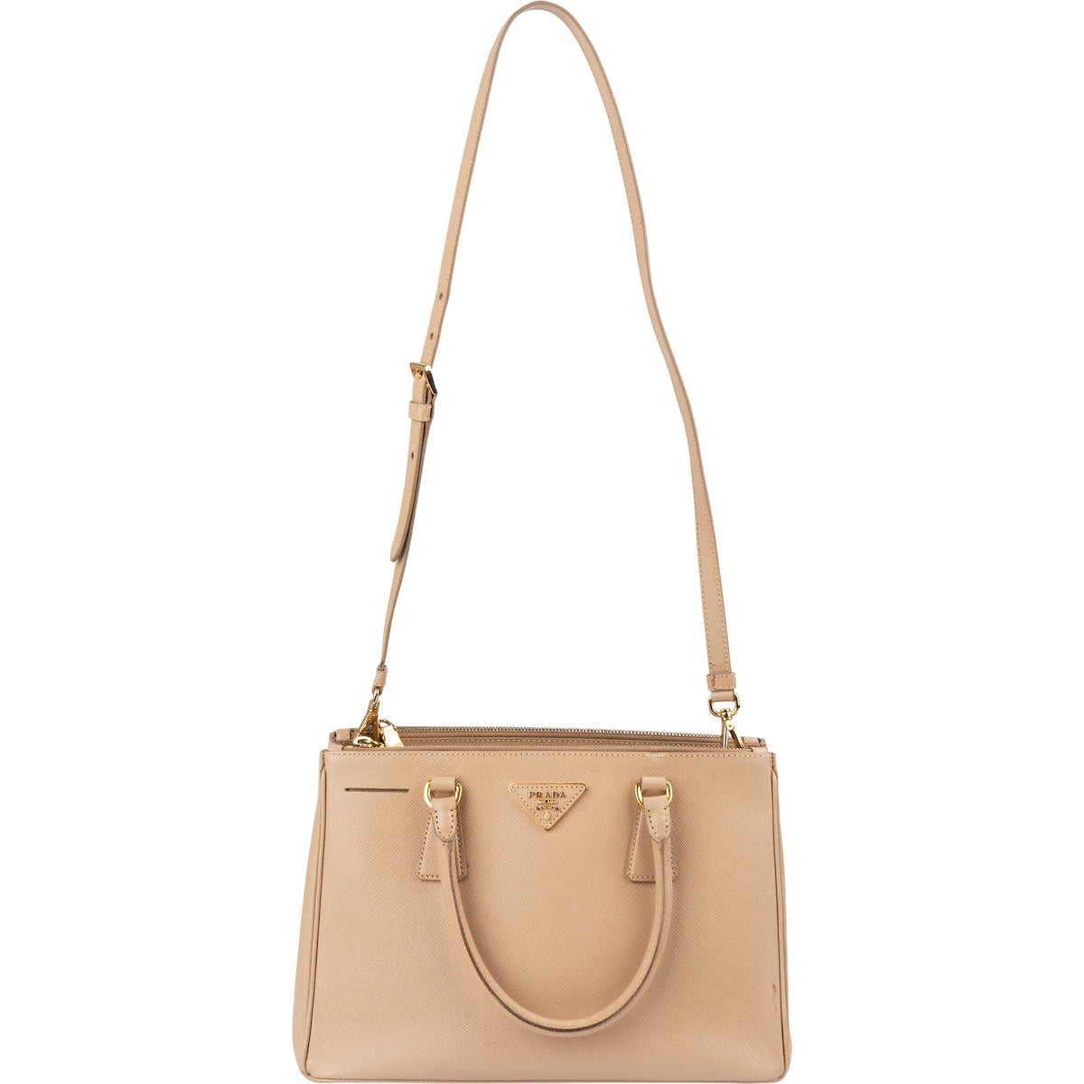 Prada Beige Saffiano Lux Leather Galleria Handbag