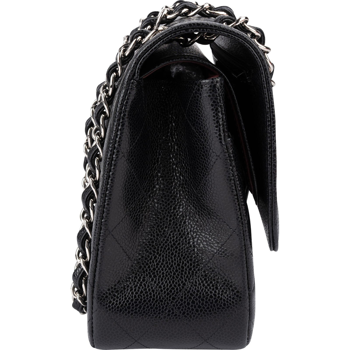Chanel Caviar Palladium Jumbo Double Flap Umhängetasche, Bild 3 von 15