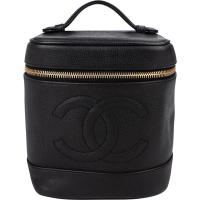 Chanel Caviar Leather CC Vanity Case Handbag