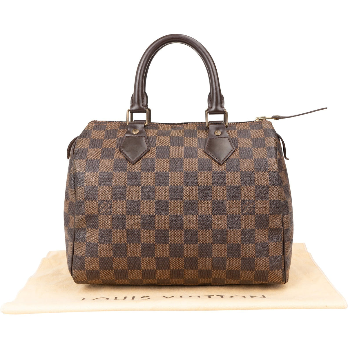 Sac à main Louis Vuitton Speedy 25 en toile Monogram Damier Ébène