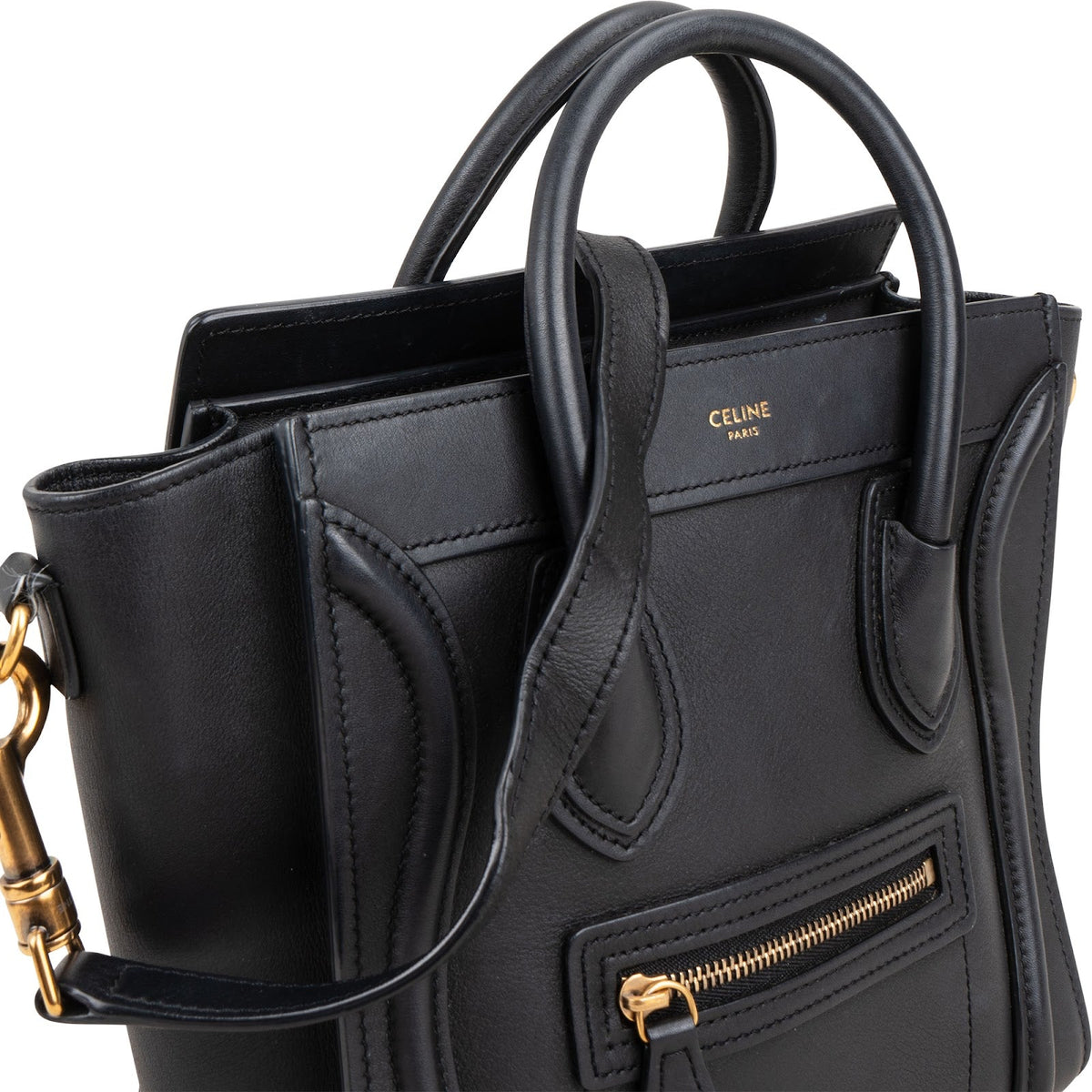 Celine Schwarz Kalbsleder Reisetasche, Bild 3 von 11