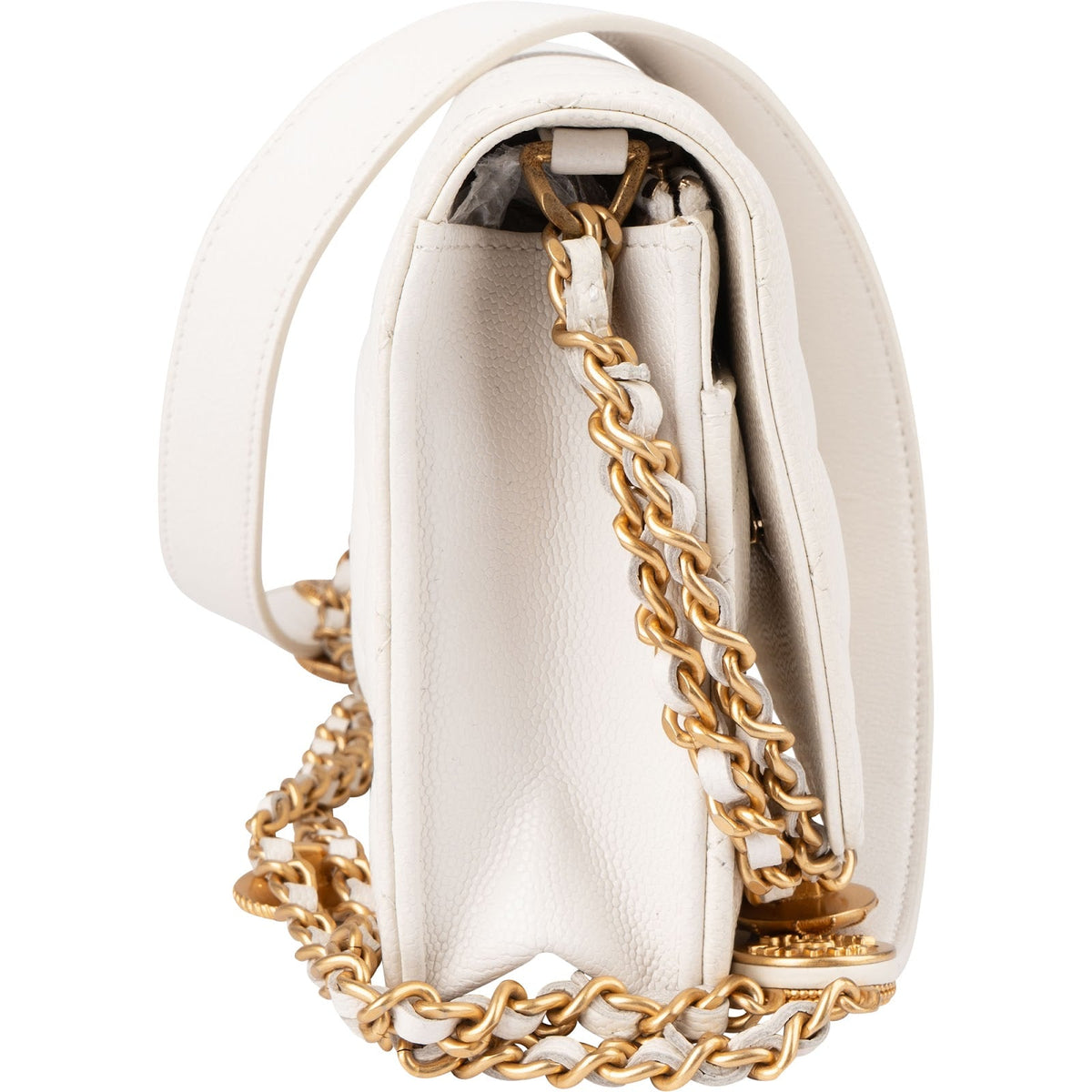 Borsa a tracolla Chanel Wallet On Chain in pelle Caviar trapuntata