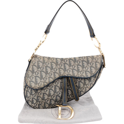 Christian Dior Monogram Oblique Denim Saddle Shoulder Bag