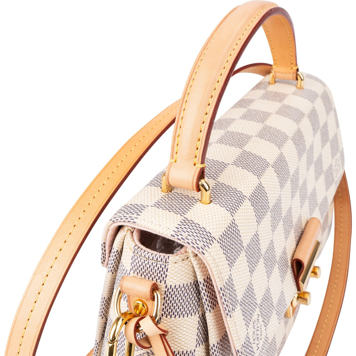 Sac à main Louis Vuitton modèle Crossette en toile Damier Azur