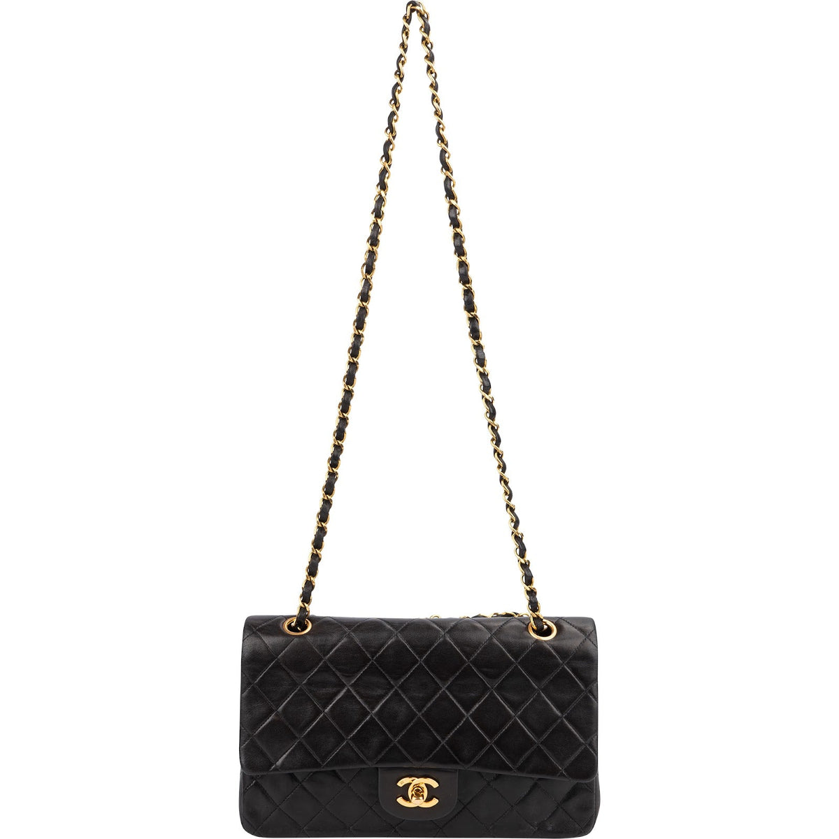 Chanel Lammleder Medium Gold Double Flap Schultertasche, Bild 11 von 15