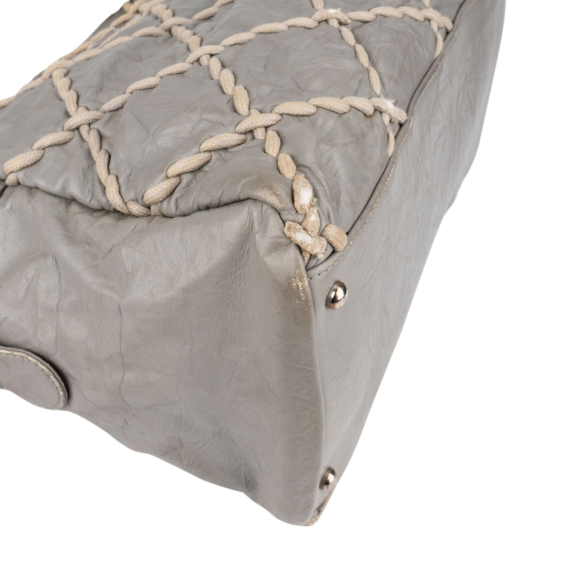 Chanel Crinkled Leder Braided Bowler Schultertasche, Bild 8 von 13