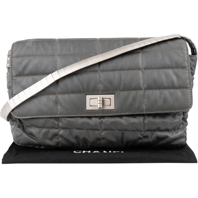 Chanel Limited Nylon Chocolate Bar Flap Shoulder Bag