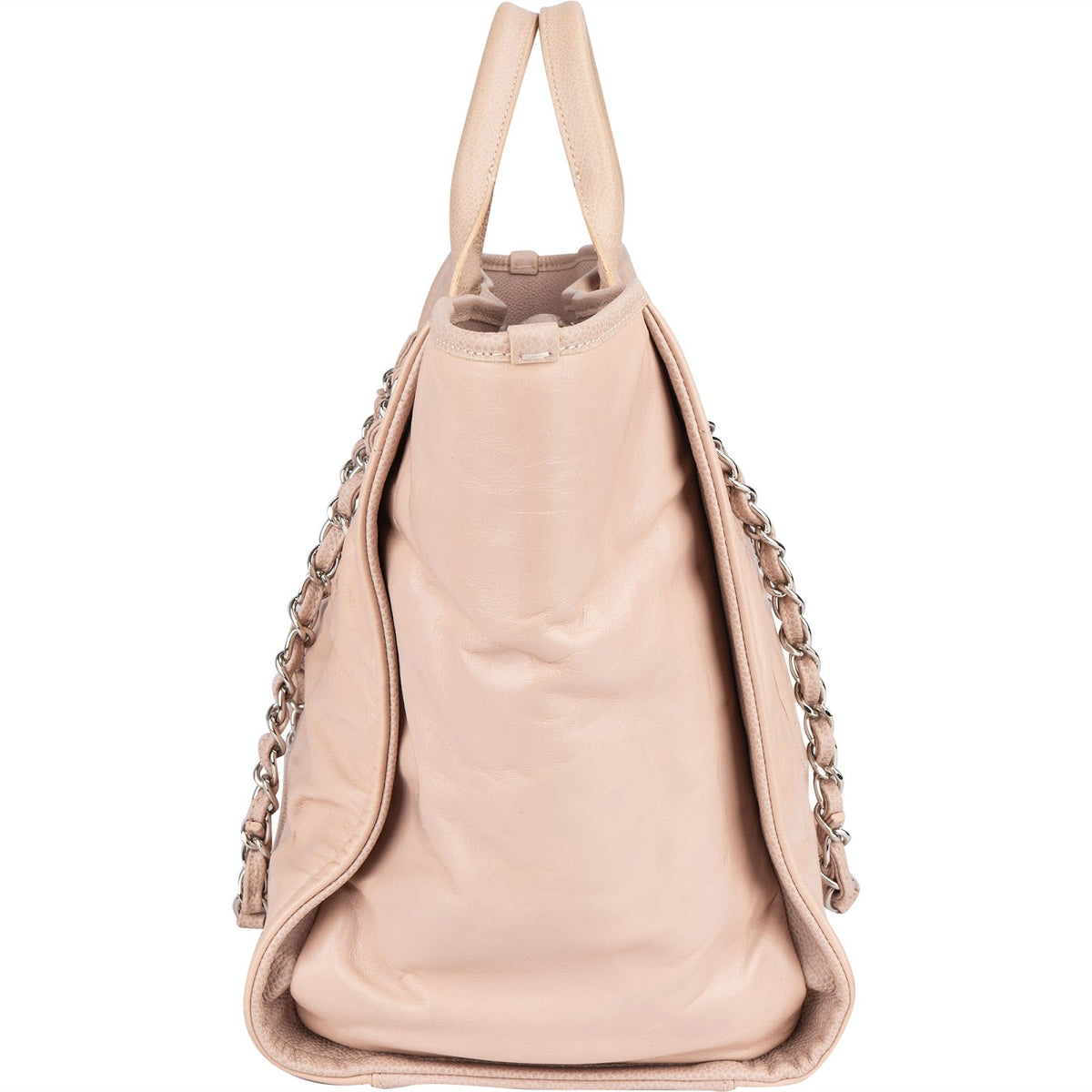 Chanel Rose Leder Shopper Deauville Schultertasche, Bild 6 von 11