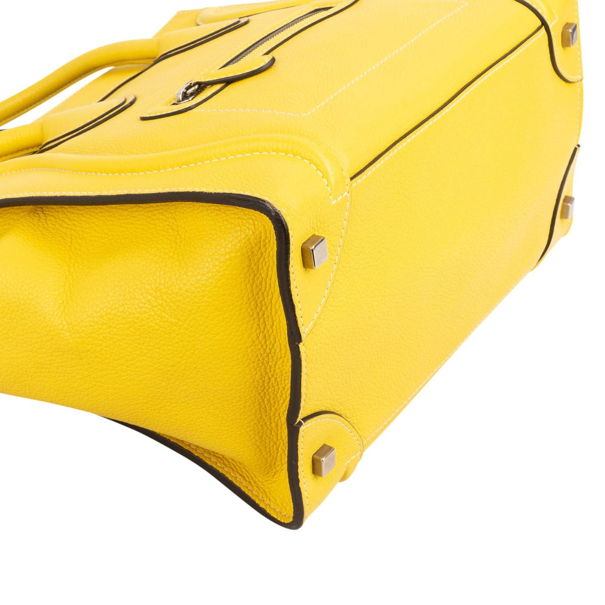 Celine Yellow Drummed Calfskin Luggage Tote Handtas