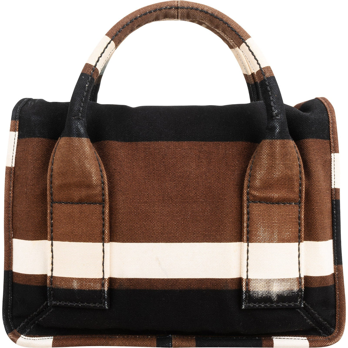 Prada Small Coffer aus gestreiftem Canvas – Ansicht 4