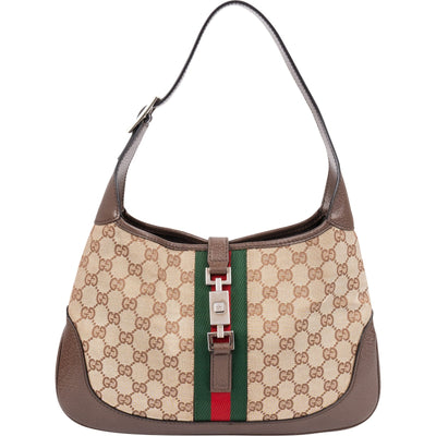 Gucci Monogram GG Canvas Jackie O Web Shoulder Bag New Model