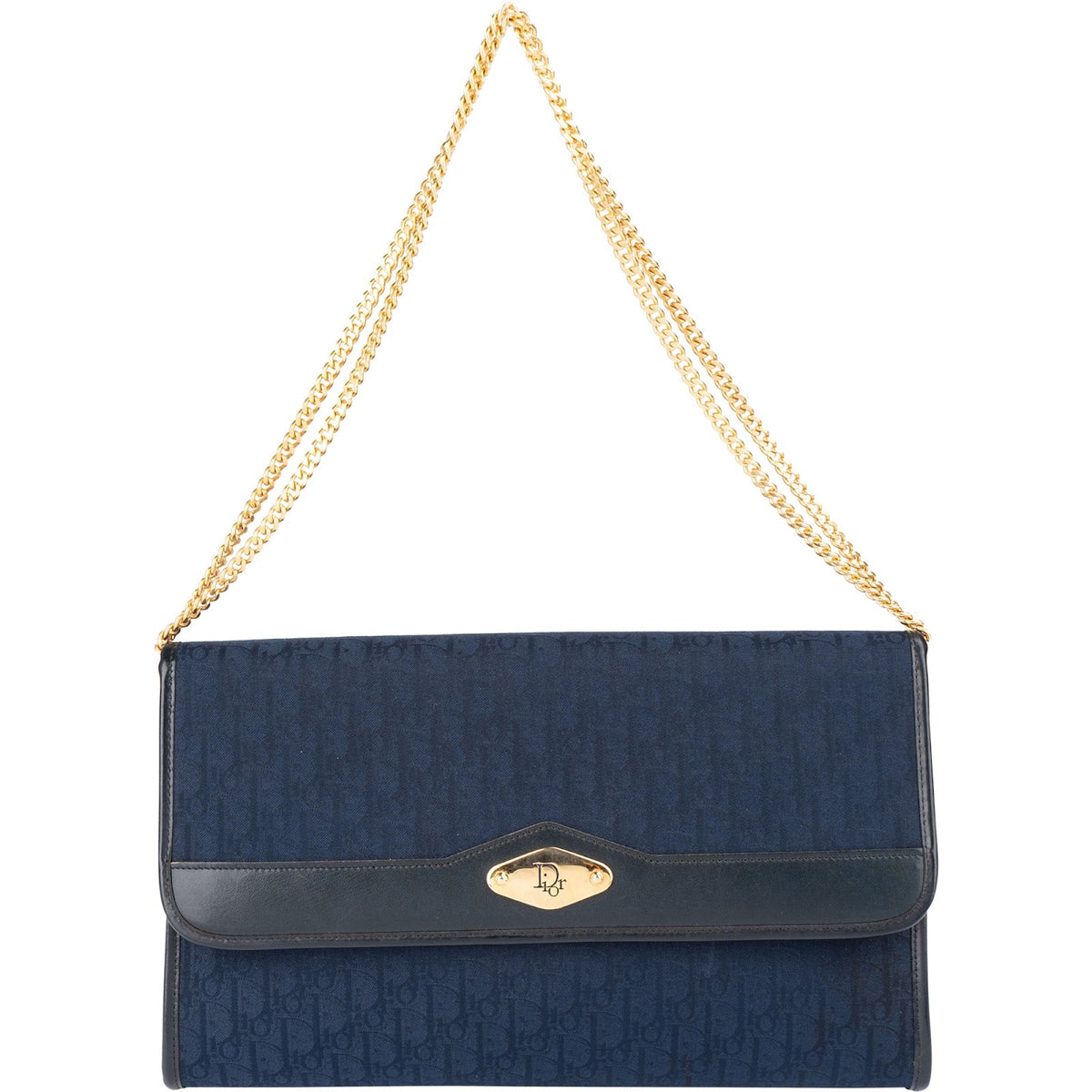 Bolso de hombro con solapa vintage de lona jacquard con monograma Oblique de Christian Dior