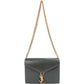 Saint Laurent Green Leather Envelope Medium Crossbody Bag